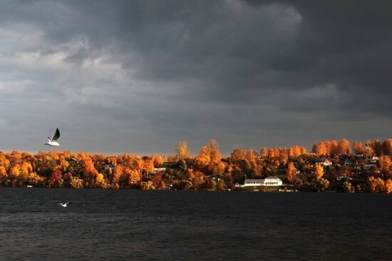 Golden autumn in Plyos, Russia