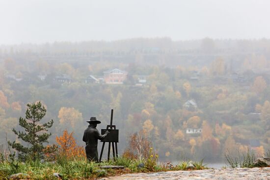 Golden autumn in Plyos, Russia