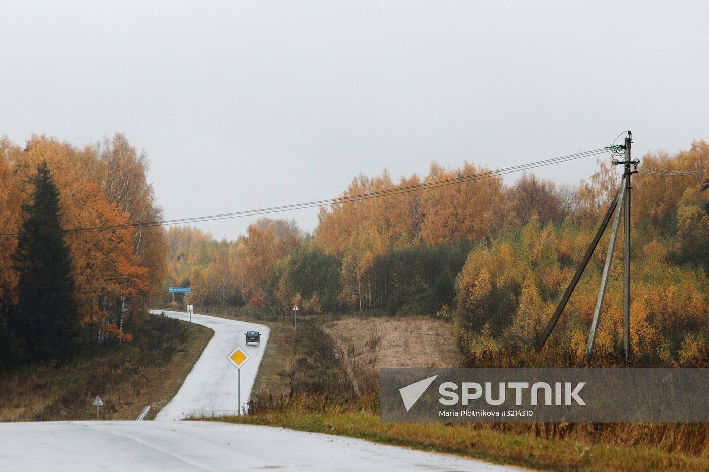 Golden autumn in Plyos, Russia