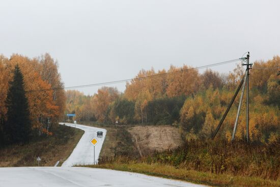 Golden autumn in Plyos, Russia