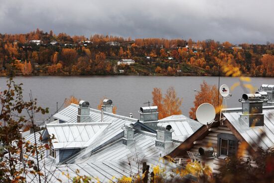 Golden autumn in Plyos, Russia