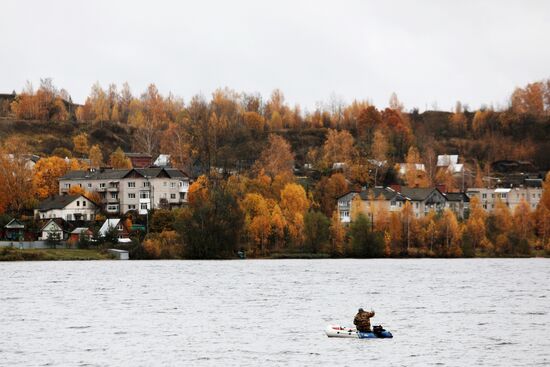 Golden autumn in Plyos, Russia