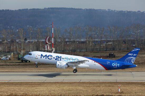 MC-21 aircraft performs its first flight from Irkutsk to Zhukovsky