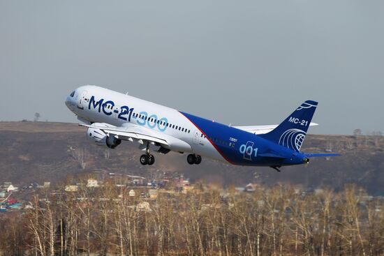 MC-21 aircraft performs its first flight from Irkutsk to Zhukovsky
