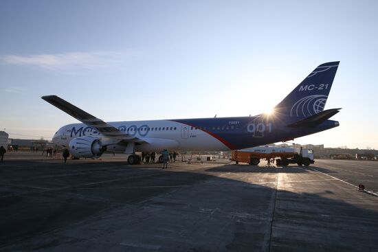 MC-21 aircraft performs its first flight from Irkutsk to Zhukovsky