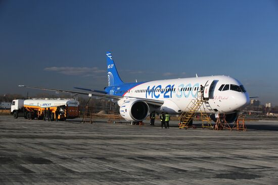 MC-21 aircraft performs its first flight from Irkutsk to Zhukovsky