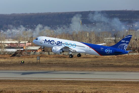 MC-21 aircraft performs its first flight from Irkutsk to Zhukovsky