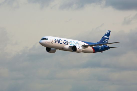 MC-21 aircraft performs its first flight from Irkutsk to Zhukovsky