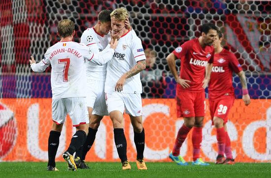 Football. UEFA Champions League. Spartak vs. Sevilla