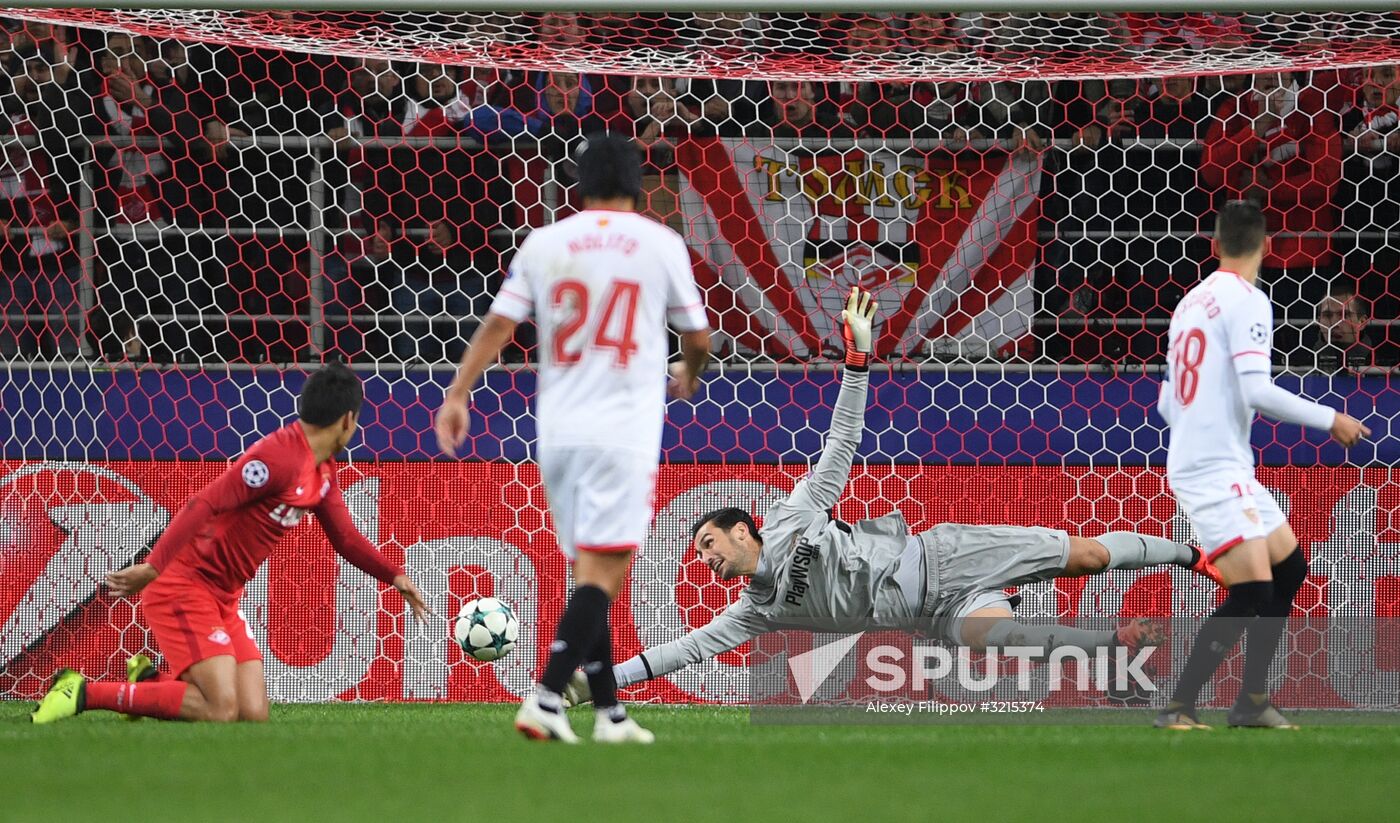 Football. UEFA Champions League. Spartak vs. Sevilla