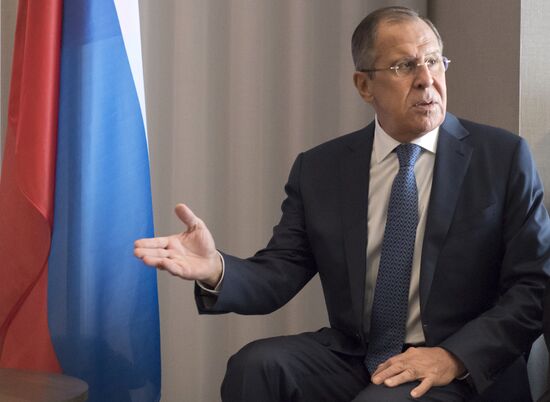 Russian Foreign Minister Sergei Lavrov meets with President of Croatia Kolinda Grabar-Kitarovic