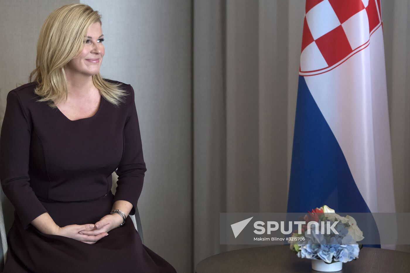 Russian Foreign Minister Sergei Lavrov meets with Croatian President Kolinda Grabar-Kitarovic