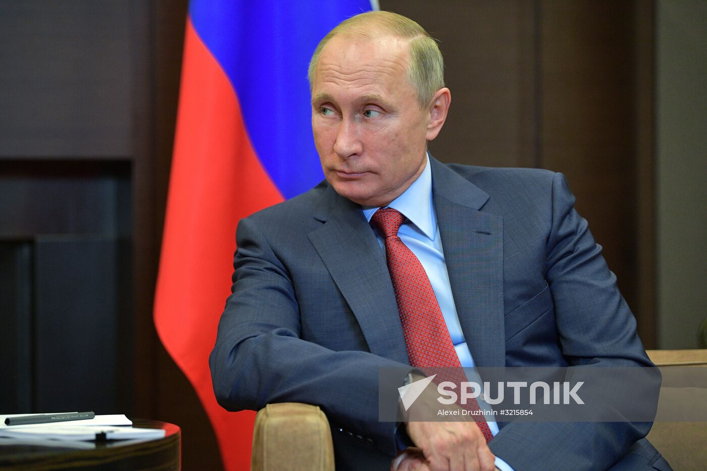 Russian President Vladimir Putin meets with President of Croatia Kolinda Grabar-Kitarovic