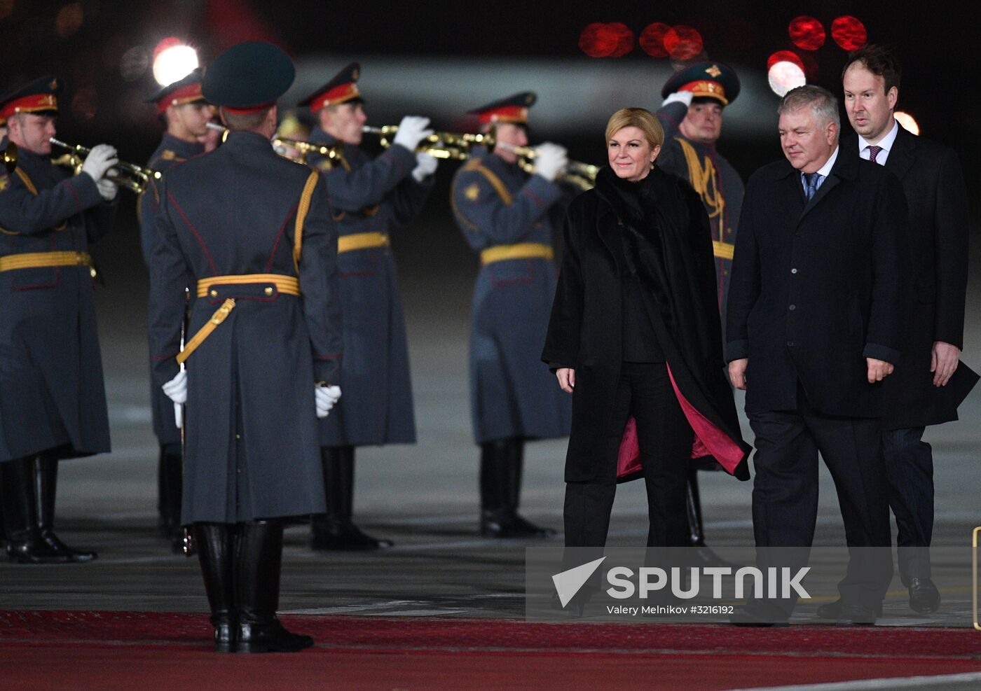 Croatian President Kolinda Grabar-Kitarovic arrives in Moscow