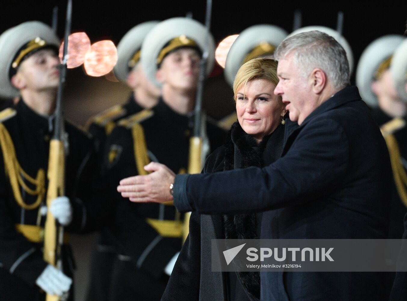 Croatian President Kolinda Grabar-Kitarovic arrives in Moscow