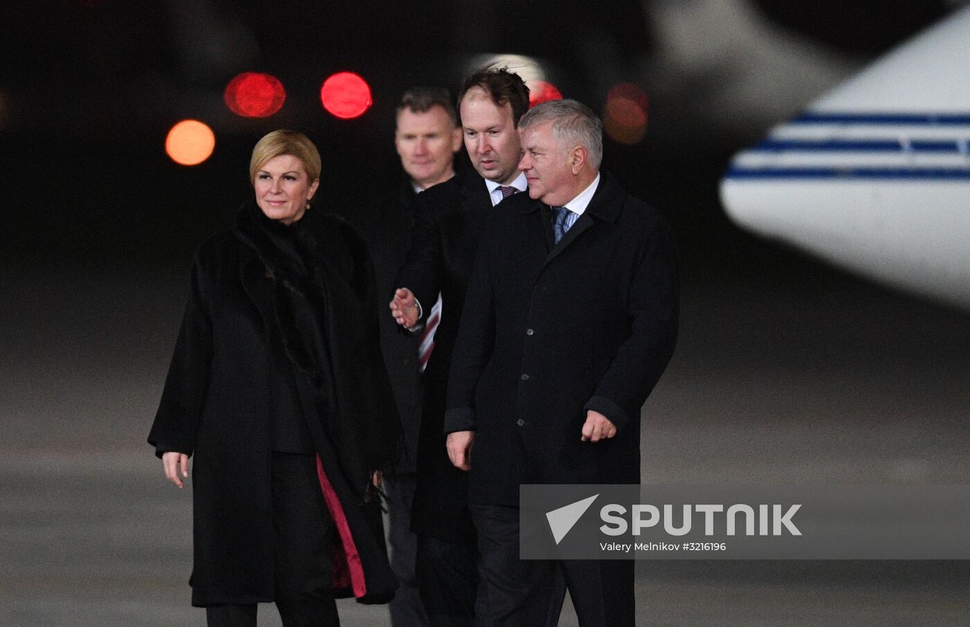 Croatian President Kolinda Grabar-Kitarovic arrives in Moscow
