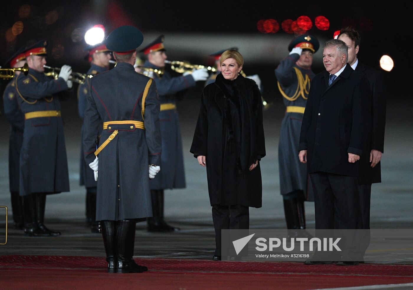 Croatian President Kolinda Grabar-Kitarovic arrives in Moscow