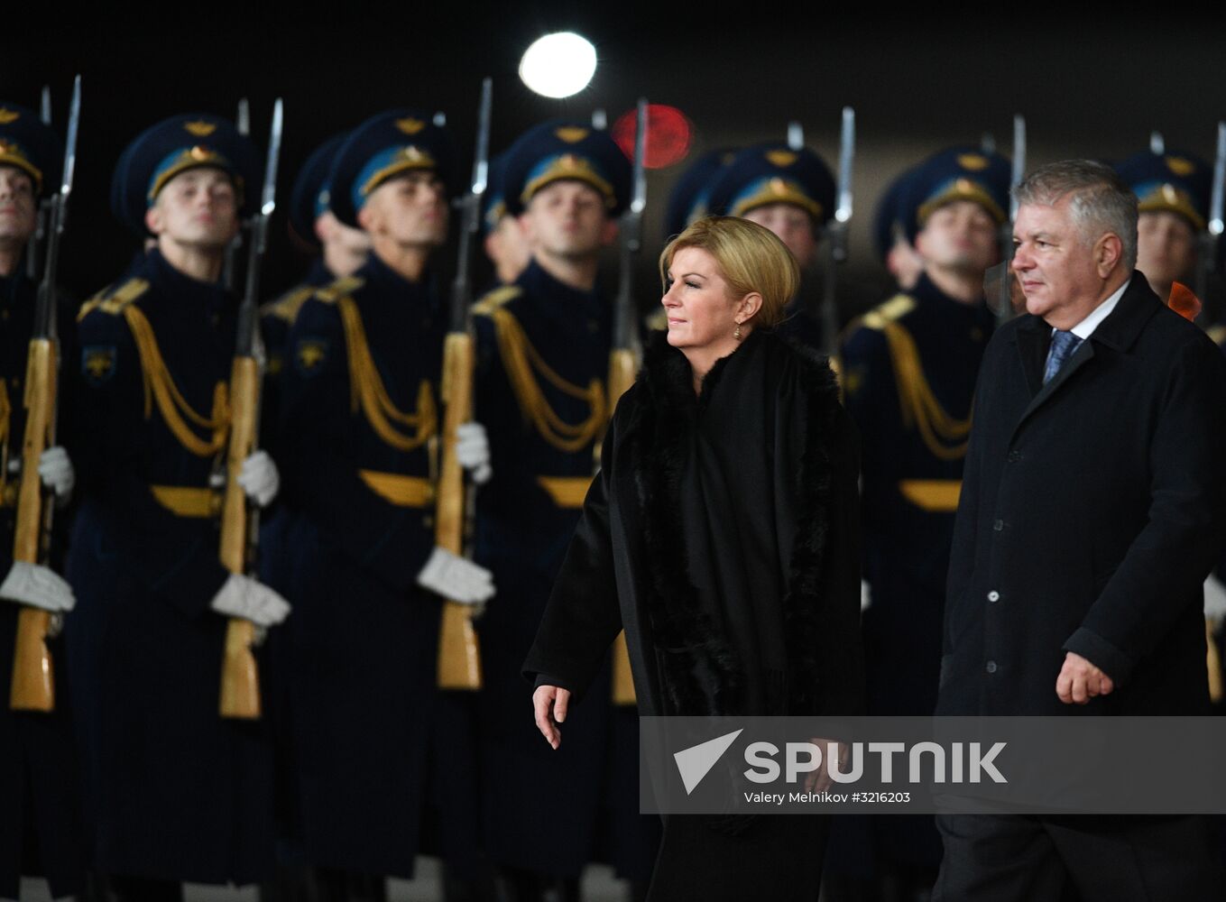 Croatian President Kolinda Grabar-Kitarovic arrives in Moscow