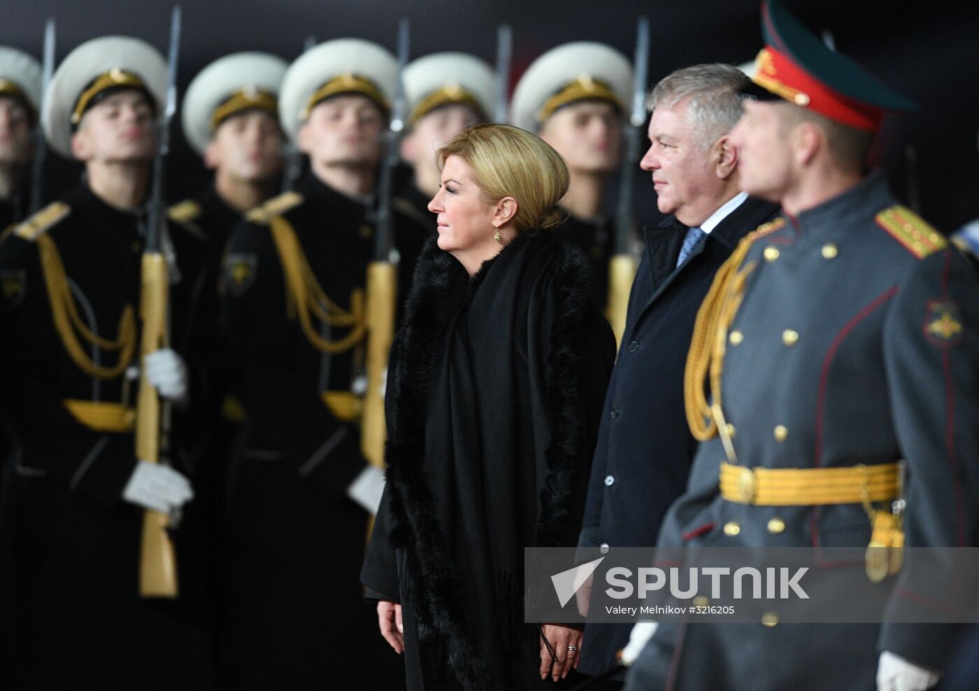 Croatian President Kolinda Grabar-Kitarovic arrives in Moscow