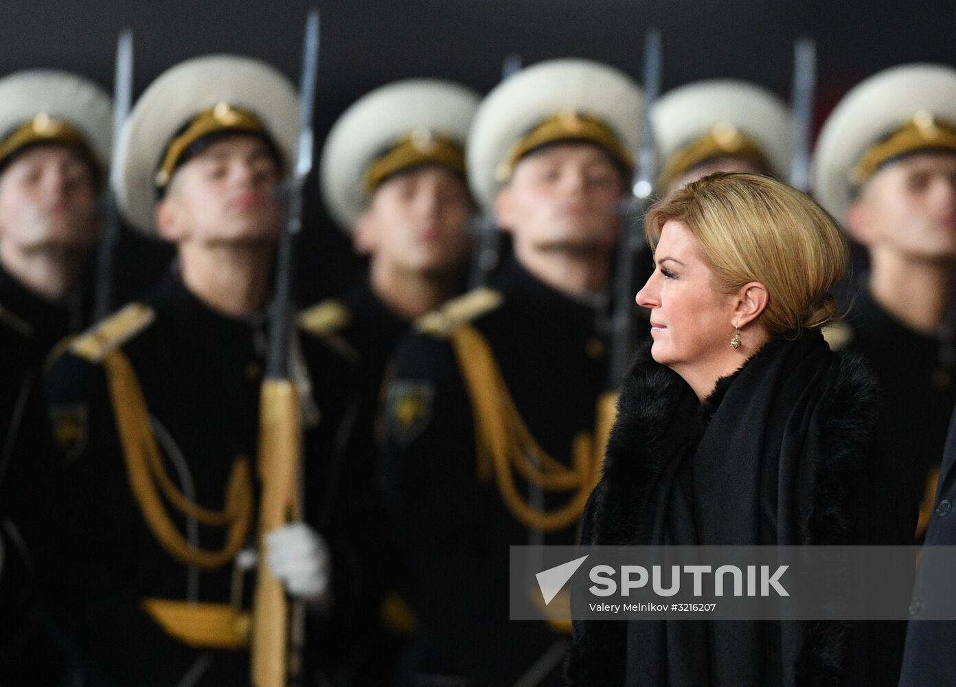 Croatian President Kolinda Grabar-Kitarovic arrives in Moscow