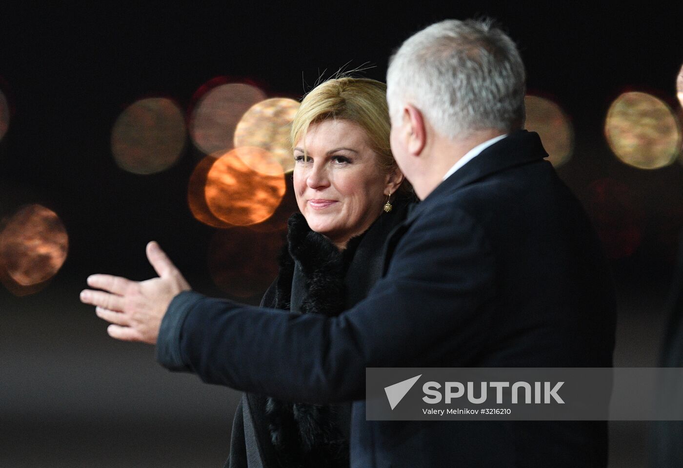 Croatian President Kolinda Grabar-Kitarovic arrives in Moscow
