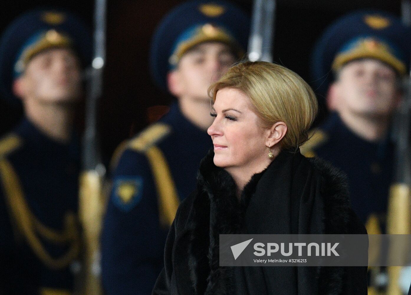 Croatian President Kolinda Grabar-Kitarovic arrives in Moscow