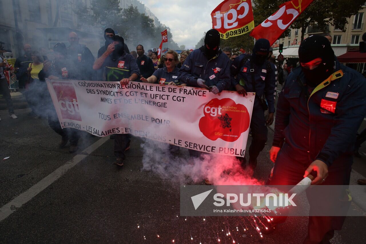 Protests against labor reform in Paris