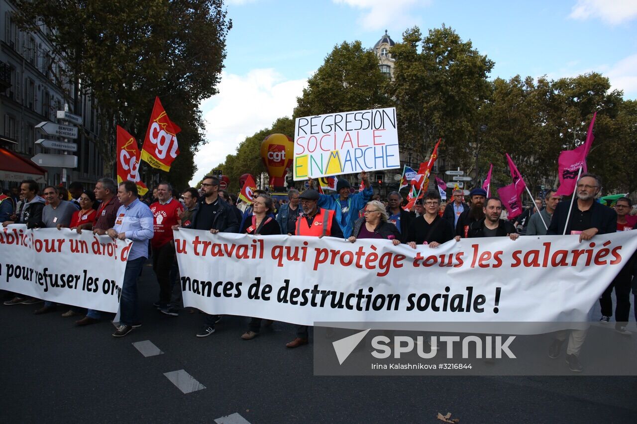 Protests against labor reform in Paris