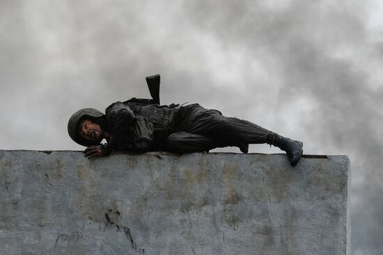 Test for right to wear crimson and green beret