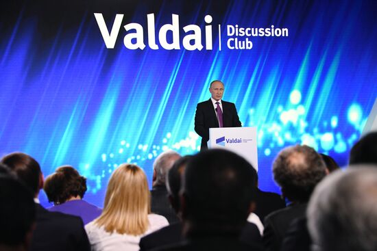 Russian President Vladimir Putin takes part in final plenary session of Valdai International Discussion Club meeting