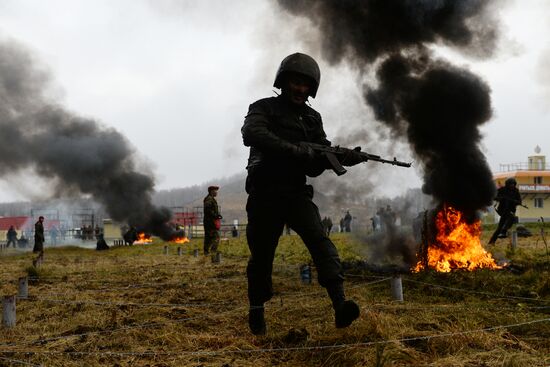 Test for right to wear crimson and green beret