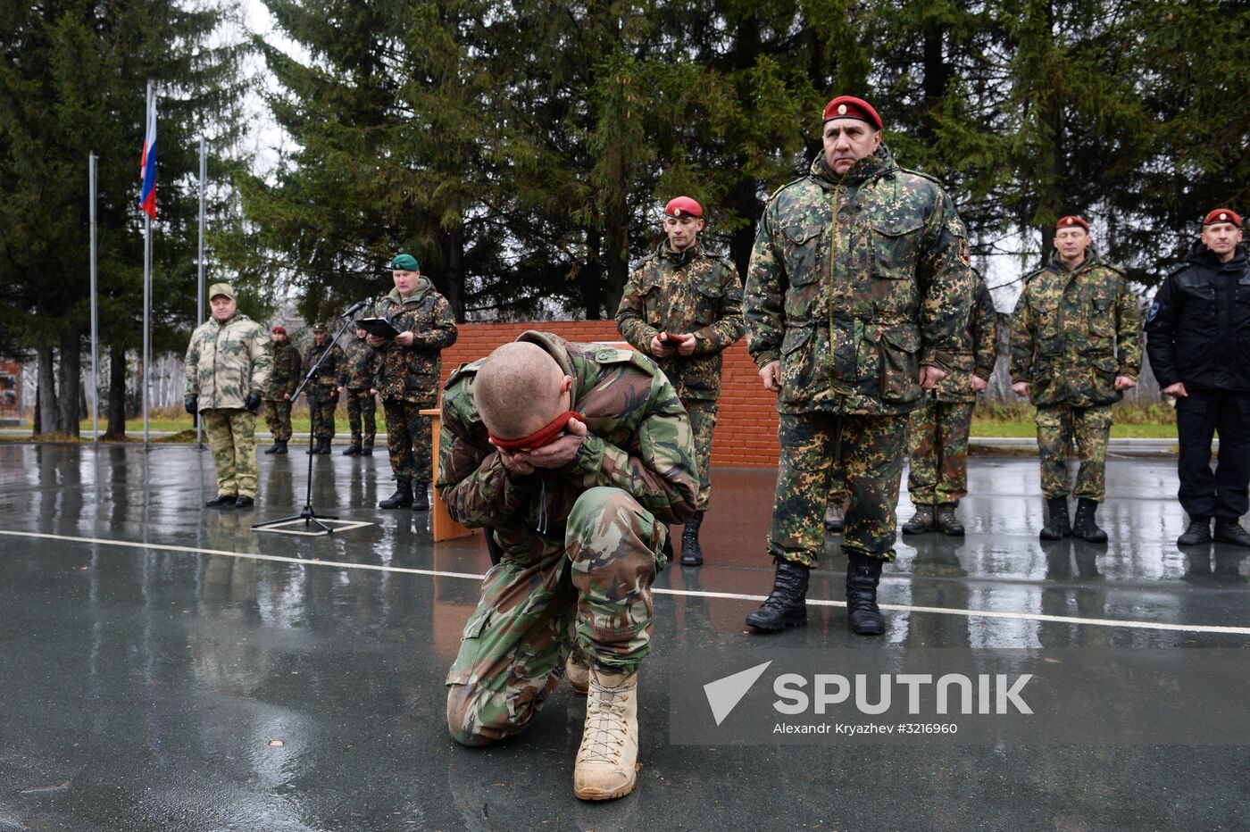 Test for right to wear crimson and green beret