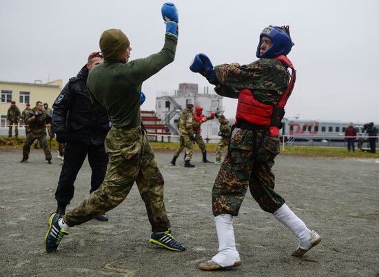 Test for right to wear crimson and green beret