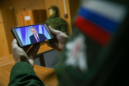 Broadcast of Vladimir Putin speech at Valdai Club