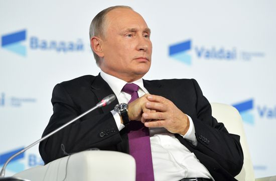 Russian President Vladimir Putin takes part in final plenary session of Valdai International Discussion Club meeting