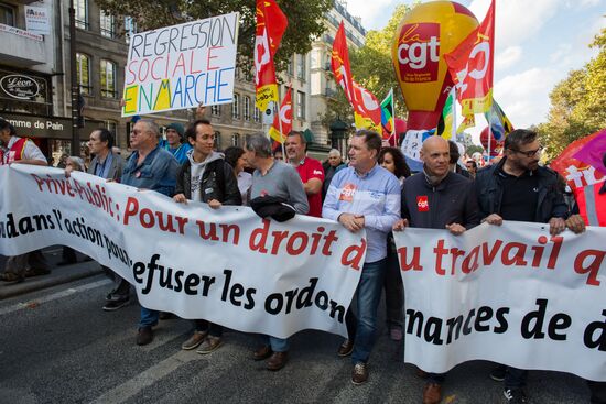 Protests against labor reform in Paris