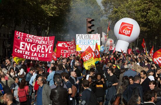 Protests against labor reform in Paris