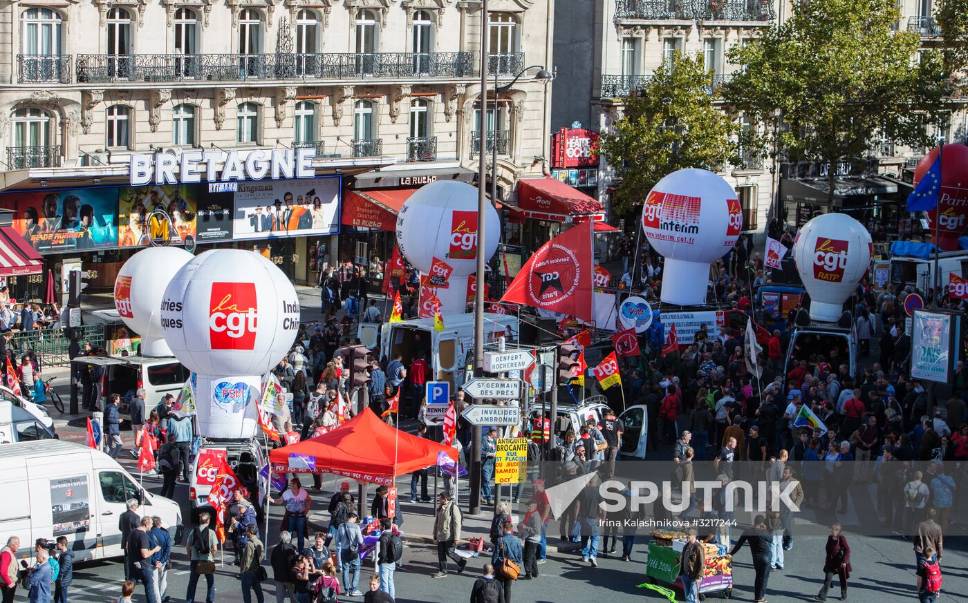 Protests against labor reform in Paris