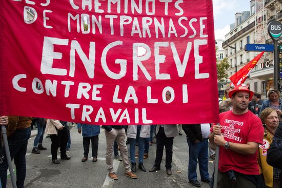 Protests against labor reform in Paris