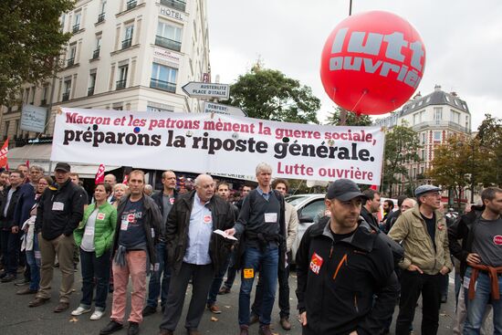 Protests against labor reform in Paris