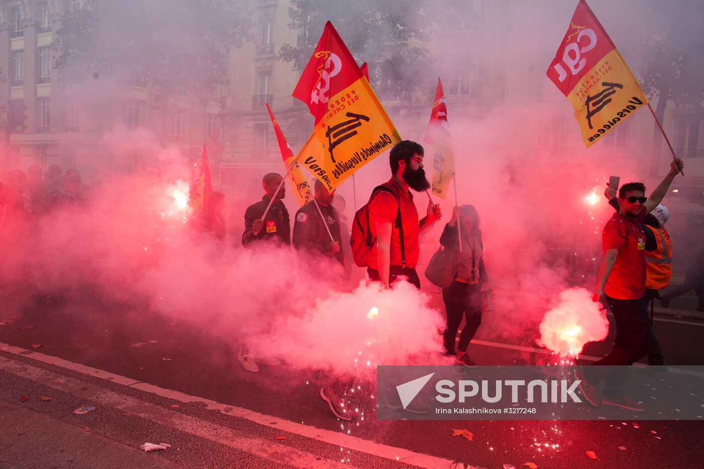 Protests against labor reform in Paris
