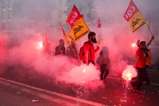 Protests against labor reform in Paris