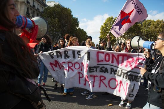 Protests against labor reform in Paris