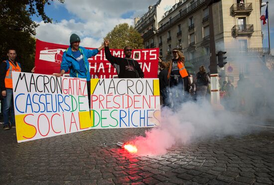 Protests against labor reform in Paris