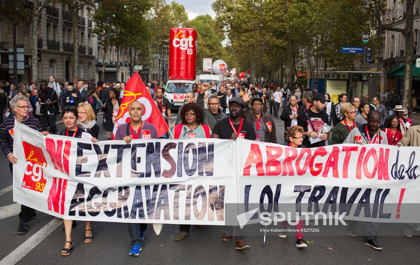 Protests against labor reform in Paris