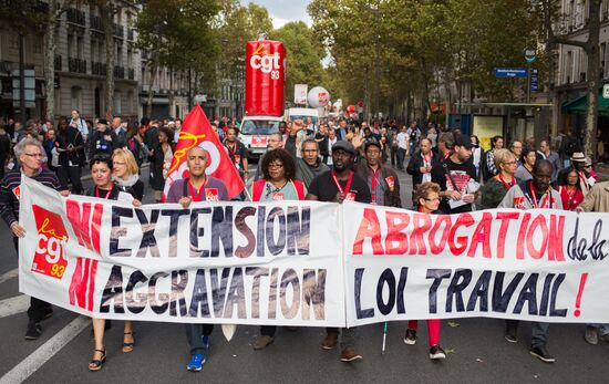 Protests against labor reform in Paris