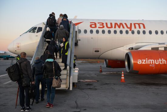 Azimut Airlines' first flight from Novosibirsk