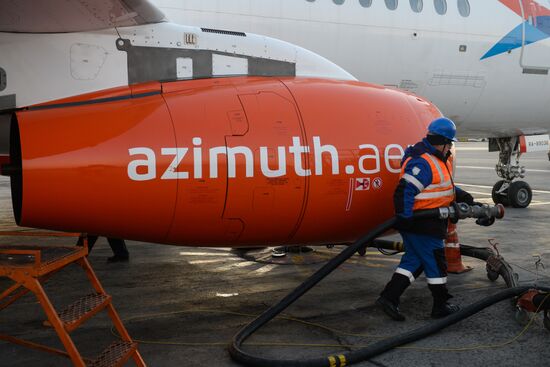 Azimut Airlines' first flight from Novosibirsk