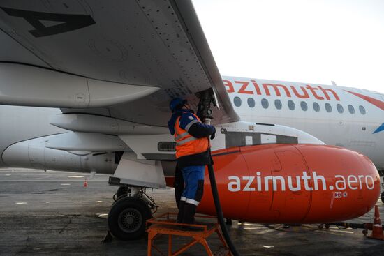 Azimut Airlines' first flight from Novosibirsk