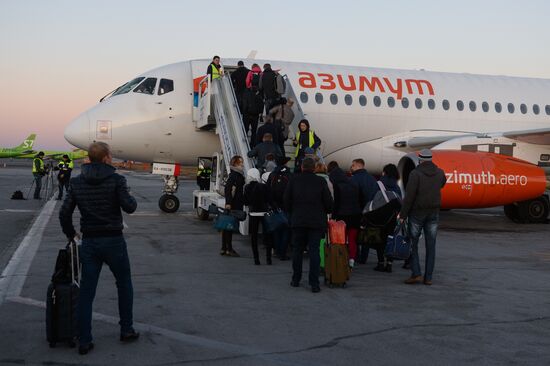 Azimut Airlines' first flight from Novosibirsk